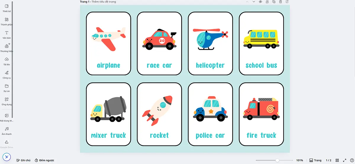 Tạo worksheet, quiz và flashcard nhanh trong Canva
