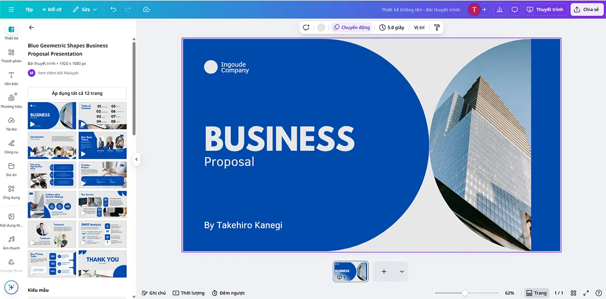 Proposal và email template chuẩn hóa bằng Canva