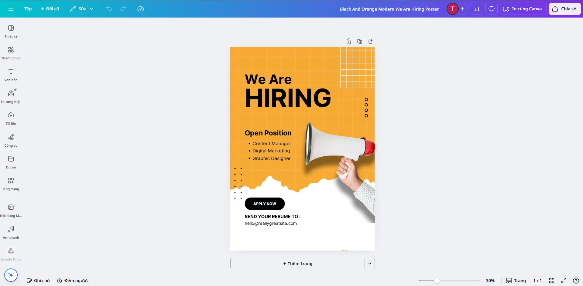 Thiết kế poster và social post nội bộ bằng Canva