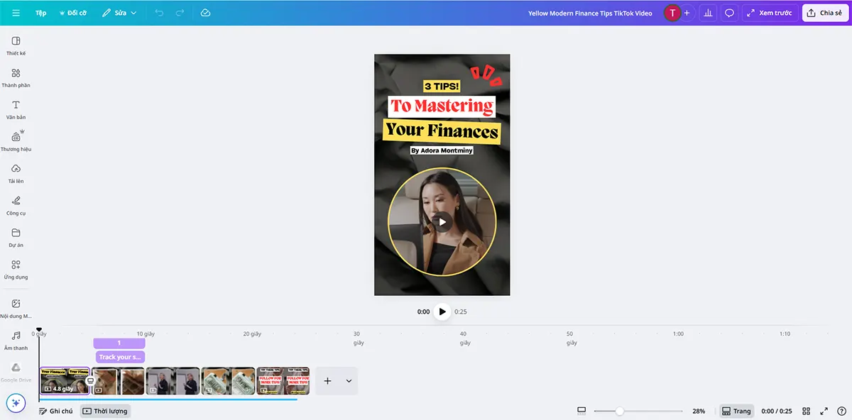 Tạo ảnh/video quảng cáo Facebook Instagram TikTok bằng Canva
