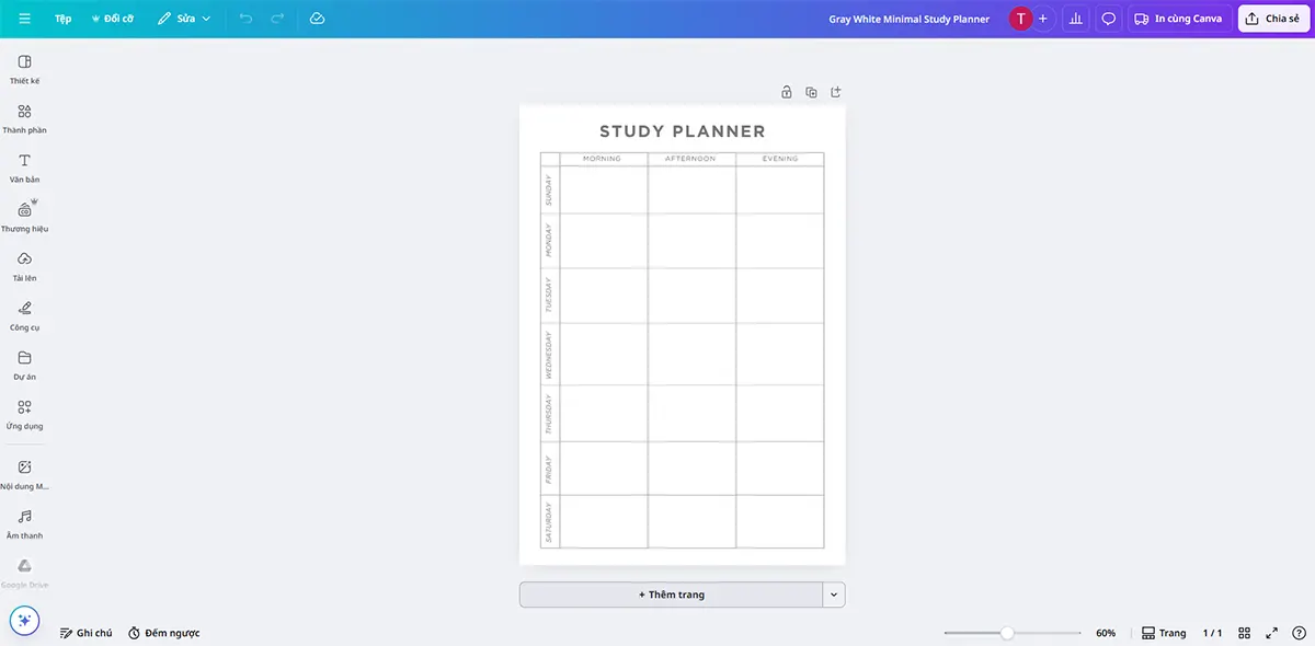 Tạo study planner và bảng Kanban học tập trong Canva