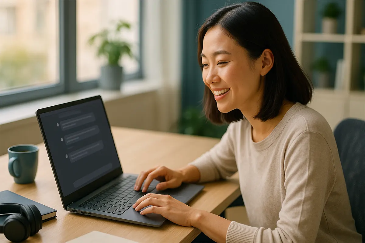 Người dùng Việt trò chuyện cùng ChatGPT Go trên laptop