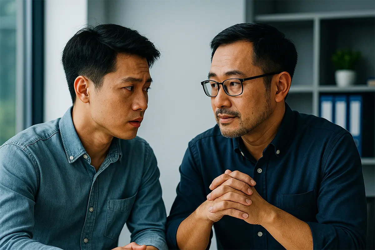 Hai đồng nghiệp Việt trao đổi riêng tư, giữ thể diện cho nhau