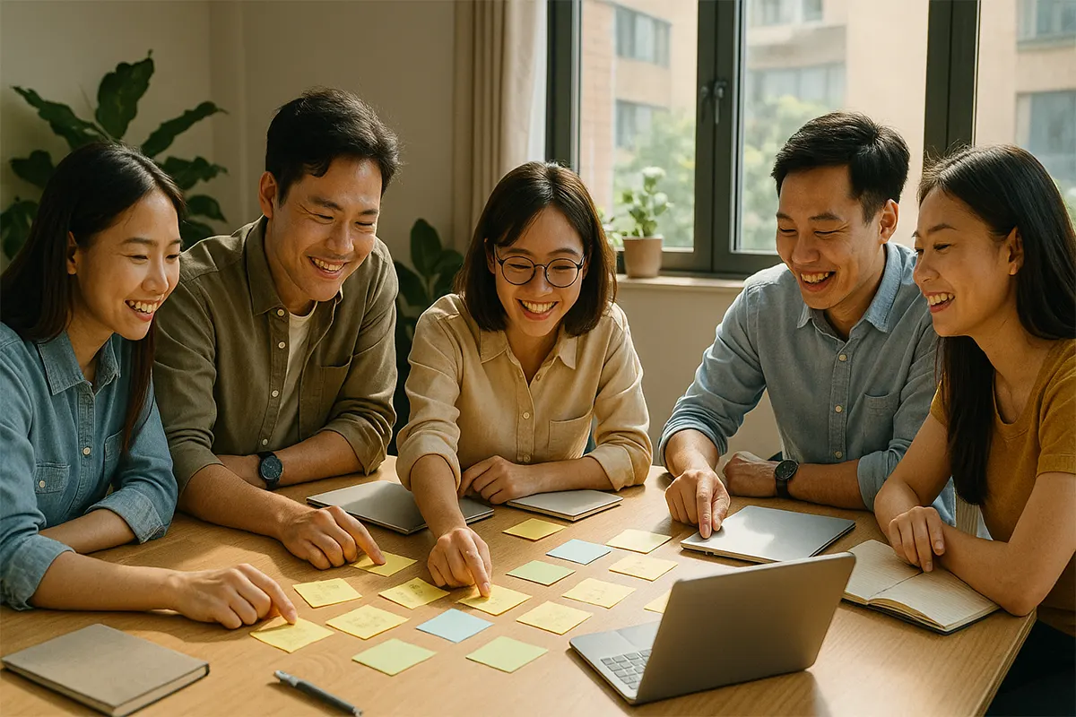 Nhóm đồng nghiệp Việt chủ động phân chia nhiệm vụ, không khí hợp tác tích cực