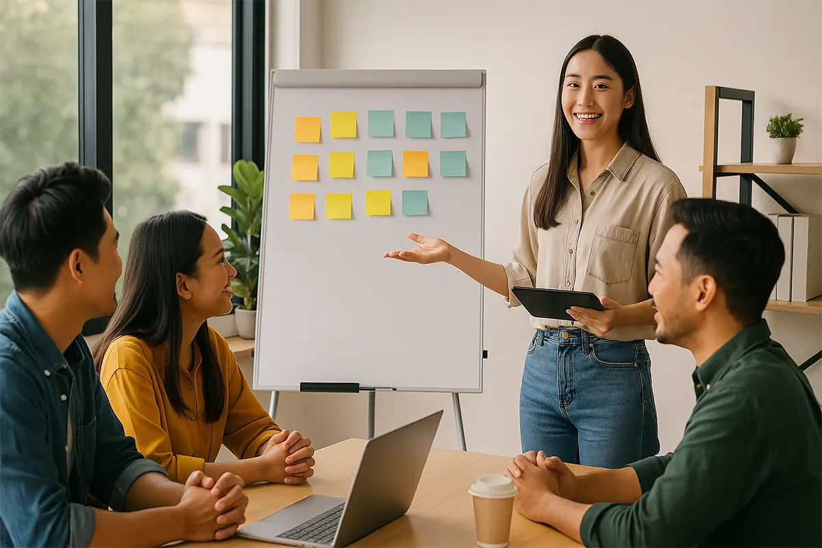 Thành viên team thuyết trình tự tin trước nhóm, được trao cơ hội spotlight